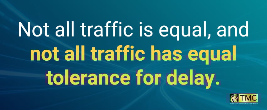 Not all traffic is equal, and not all traffic has equal tolerance for delay.